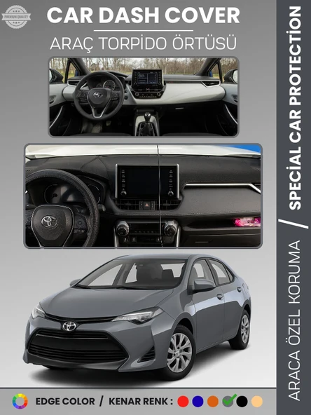 TOYOTA COROLLA (2019+) TORPİDO ÖRTÜSÜ E210 KASA HAYALET EKRANSIZ ANALOG GÖSTERGELİ TORPİDO KORUMA ürün görseli 1
