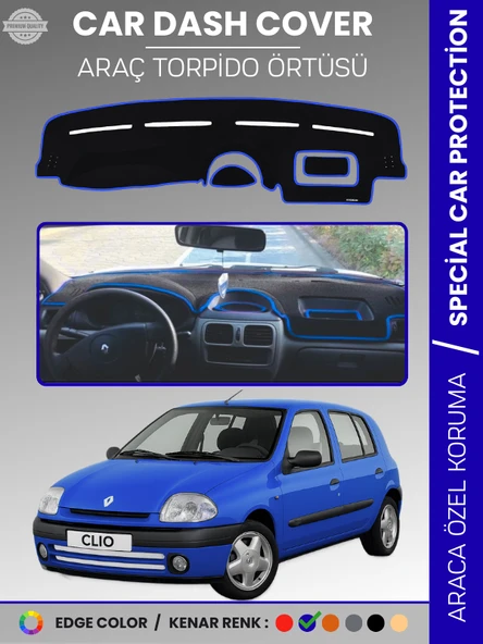 RENAULT CLIO 2 AIRBAGSIZ (2001-2012) Torpido Örtüsü Ön Göğüs Koruma Torpido Koruma Araca Özel ürün görseli 1