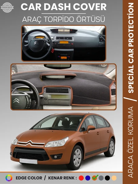CITROEN C4 (2004-2009) Torpido Örtüsü Ön Göğüs Torpido Koruma Tam Uyum Çatlamayı Önler Kolay Montaj ürün görseli 1