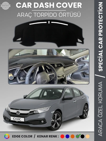 HONDA CIVIC (FC5 2015-2022) Torpido Örtüsü Torpido Koruma Tam Uyum Çatlamayı Önler Kolay Montaj ürün görseli 1