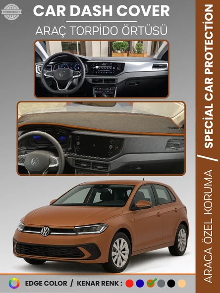 VOLKSWAGEN POLO (2022+) Torpido Örtüsü Ön Göğüs Koruma Torpido Koruma Tam Uyum Kaymaz Özel Kesim ürün görseli 1