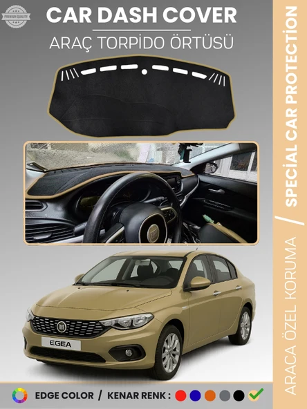 FIAT EGEA (2007-2021) EKRANSIZ Torpido Örtüsü Ön Göğüs Koruma Torpido Koruma Tam Uyum Kolay Montaj ürün görseli 1