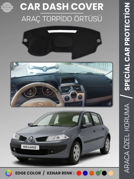 RENAULT MEGANE 2 NAVİGASYONSUZ (2003-2009) Torpido Örtüsü Ön Göğüs Halı Torpido Koruma  Araca Özel ürün görseli 1