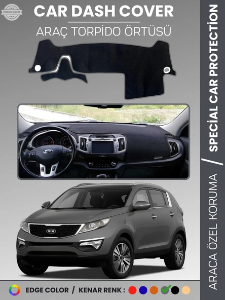 KİA SPORTAGE (2010-2016) Torpido Örtüsü Ön Panel Halı Torpido Koruma Tam Uyum Araca Özel Kaymaz ürün görseli 1