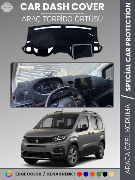 PEUGEOT RİFTER (2018-2025) Torpido Örtüsü Ön Göğüs Koruma Torpido Koruma Tam Uyum Kaymaz Özel Kesim ürün görseli 1