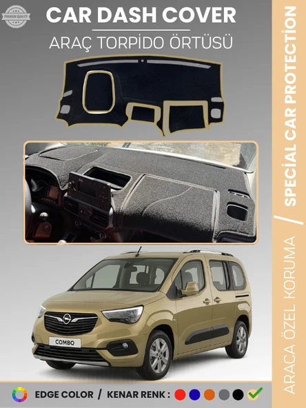 OPEL COMBO E (2018-2025) Torpido Örtüsü Ön Göğüs Koruma Torpido Koruma Tam Uyum Çatlamayı Önler ürün görseli 1
