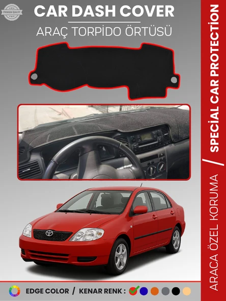 TOYOTA COROLLA E120 (2002-2007) Torpido Örtüsü Ön Göğüs Koruma Araca Özel Çatlamayı Önler Kaymaz ürün görseli 1