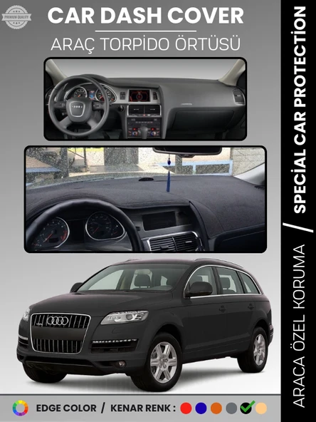 AUDI Q7 (2005-2015) Torpido Örtüsü Ön Göğüs Koruma Torpido Koruma Araca Özel Kaymaz Kolay Montaj ürün görseli 1
