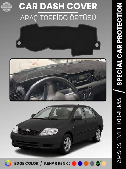 TOYOTA COROLLA E120 (2002-2007) Torpido Örtüsü Ön Göğüs Koruma Araca Özel Çatlamayı Önler Kaymaz ürün görseli 1