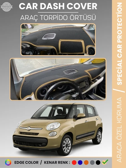 FIAT 500L (2013-2017) Torpido Örtüsü Ön Göğüs Torpido Koruma Tam Uyum Çatlamayı Önler Kolay Montaj ürün görseli 1