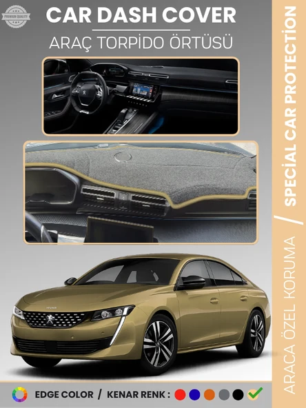 PEUGEOT 508 (2018-2024) Torpido Örtüsü Ön Göğüs Koruma Torpido Koruma Birebir Uyum Kaymaz Özel Kesim ürün görseli 1