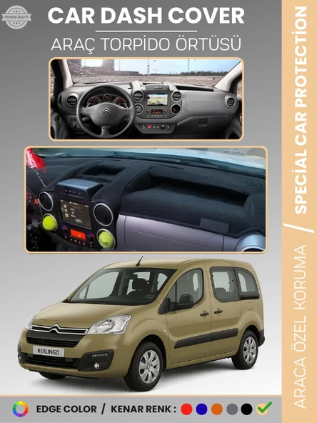 CITROEN BERLİNGO (2015-2020) Torpido Örtüsü Ön Göğüs Torpido Koruma Çatlamayı Engeller Tam Uyum ürün görseli 1