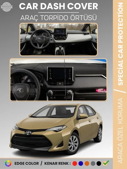 TOYOTA COROLLA (2019+) TORPİDO ÖRTÜSÜ E210 KASA HAYALET EKRANSIZ ANALOG GÖSTERGELİ TORPİDO KORUMA ürün görseli 1
