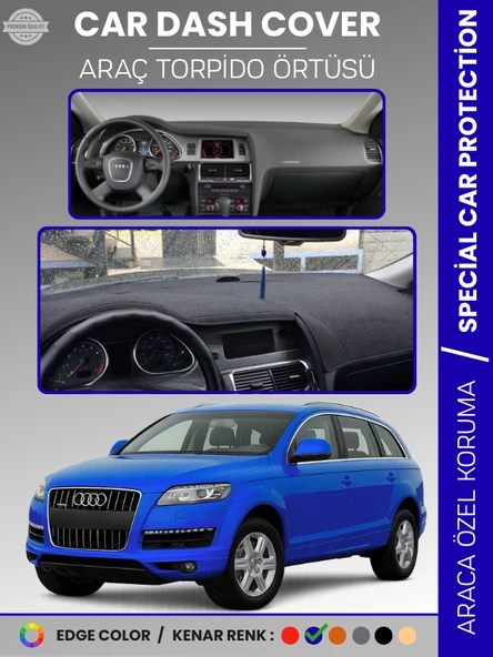 AUDI Q7 (2005-2015) Torpido Örtüsü Ön Göğüs Koruma Torpido Koruma Araca Özel Kaymaz Kolay Montaj ürün görseli 1