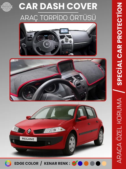 RENAULT MEGANE 2 NAVİGASYONLU BÜYÜK EKRAN (2003-2009) Torpido Örtüsü Ön Göğüs Halı Torpido Koruma ürün görseli 1