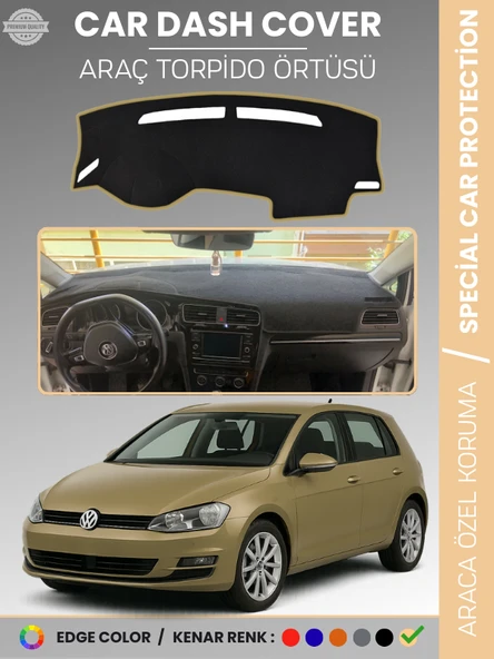 VOLKSWAGEN GOLF 7 (2013-2020) Torpido Örtüsü Ön Göğüs Koruma Tam Uyum Çatlamayı Önler ürün görseli 1