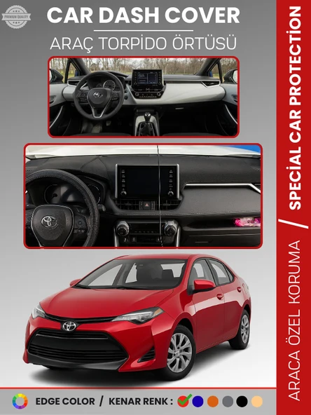 TOYOTA COROLLA (2019+) TORPİDO ÖRTÜSÜ E210 KASA HAYALET EKRANSIZ ANALOG GÖSTERGELİ TORPİDO KORUMA ürün görseli 1