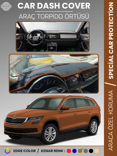 SKODA KODIAQ (2017-2022) Torpido Örtüsü Ön Göğüs Halı Torpido Koruma Birebir Uyum Kaymaz UV Koruma ürün görseli 1