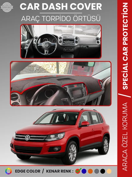 VOLKSWAGEN TIGUAN (2007-2015) Torpido Örtüsü Ön Göğüs Koruma Torpido Koruma Tam Uyum Araca Özel ürün görseli 1