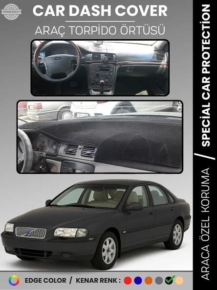 VOLVO S80 (1998-2006) Torpido Örtüsü Ön Göğüs Koruma Torpido Koruma Tam Uyum Araca Özel UV Koruma ürün görseli 1