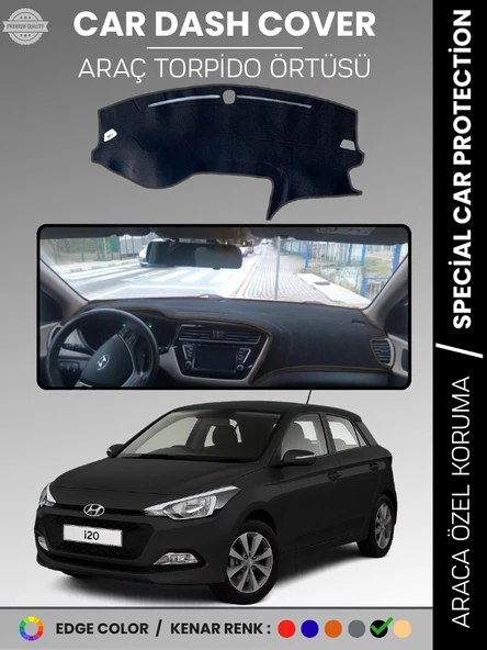 HYUNDAİ İ20 (2008-2014) Torpido Örtüsü Göğüs Koruma Araca Özel UV Koruma Kaymaz ürün görseli 1