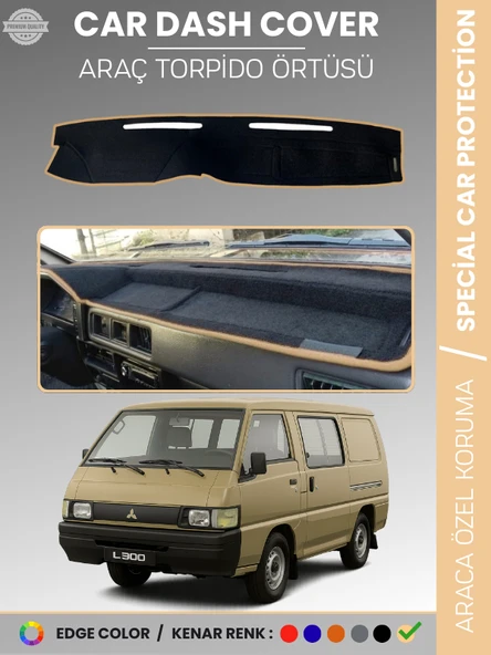 MITSUBISHI L300 (1986-1993) Torpido Örtüsü Ön Göğüs Koruma Araca Özel Tam Uyum Kaymaz ürün görseli 1