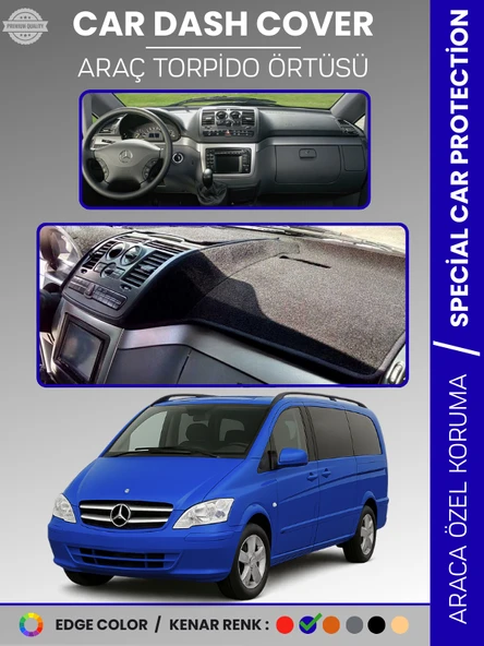 MERCEDES VITO / VIANO W639 (2003-2014) Torpido Örtüsü Premium Torpido Koruma Özel Kesim Kaymaz ürün görseli 1