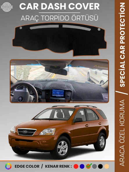 KİA SORENTO (2006-2009) Torpido Örtüsü Ön Panel Halı Torpido Koruma Tam Uyum Araca Özel Kaymaz ürün görseli 1