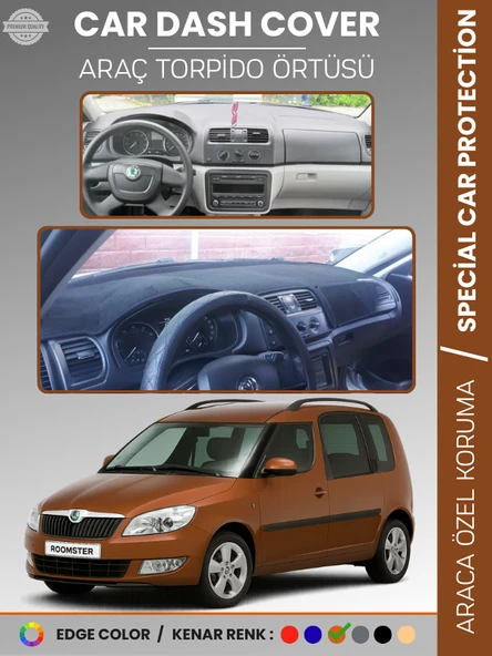 SKODA ROOMSTAR (2007-2014) Torpido Örtüsü Ön Göğüs Halı Torpido Koruma Tam Uyum Kaymaz UV Koruma ürün görseli 1