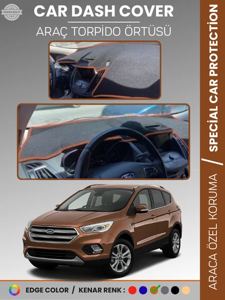 FORD KUGA (2015-2019) Torpido Örtüsü Ön Göğüs Torpido Koruma Tam Uyum Kaymaz Kolay Montaj ürün görseli 1