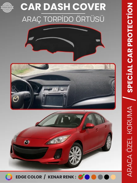 MAZDA 3 (2009-2013) Torpido Örtüsü Panel Halısı Koruma Torpido Koruma Araca Özel Kaymaz Kolay Montaj ürün görseli 1