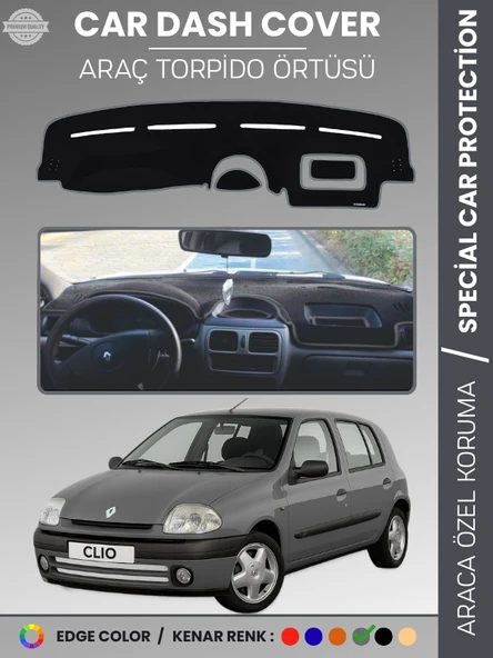 RENAULT CLIO 2 AIRBAGSIZ (2001-2012) Torpido Örtüsü Ön Göğüs Koruma Torpido Koruma Araca Özel ürün görseli 1