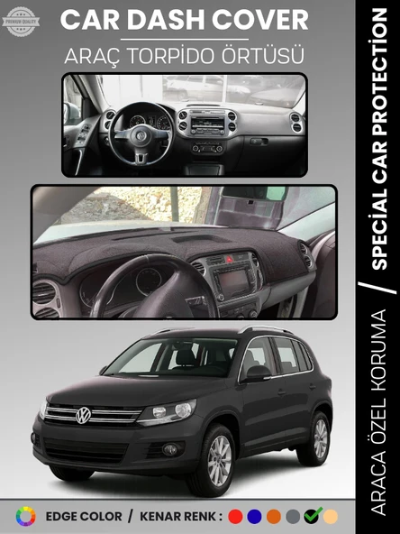 VOLKSWAGEN TIGUAN (2007-2015) Torpido Örtüsü Ön Göğüs Koruma Torpido Koruma Tam Uyum Araca Özel ürün görseli 1