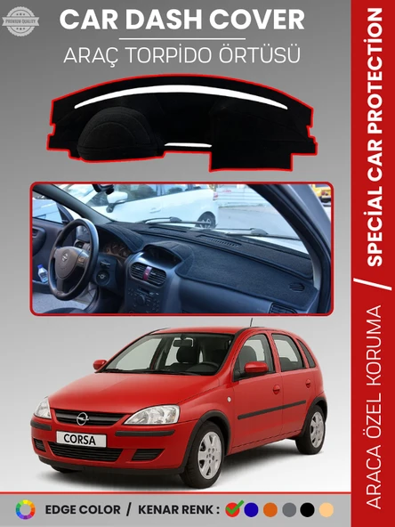 Opel CORSA C (2000-2006) Torpido Örtüsü Ön Göğüs Halı Torpido Koruma Birebir Uyum Kaymaz Özel Kesim ürün görseli 1