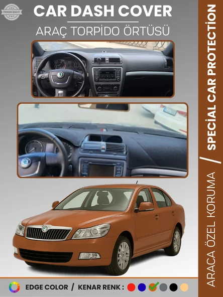 SKODA OCTAVİA (2006-2013) Torpido Örtüsü Ön Göğüs Halı Torpido Koruma Birebir Uyum Kaymaz UV Koruma ürün görseli 1