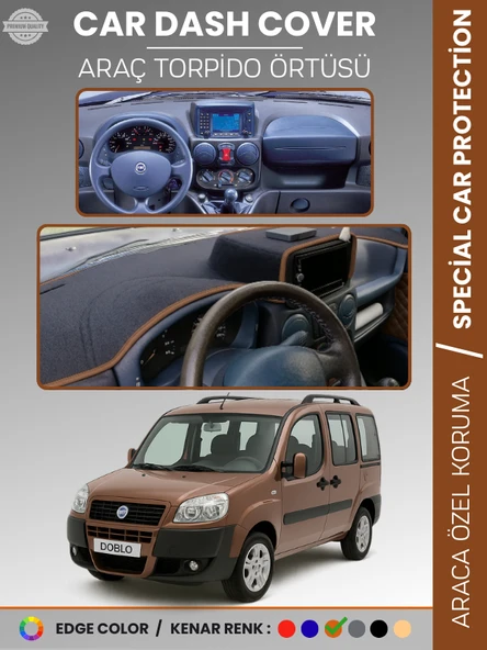 FIAT DOBLO (2000-2008) DOUBLE EKRAN AIRBAGSİZ Torpido Örtüsü Ön Göğüs Koruma Araca Özel Tam Uyum ürün görseli 1