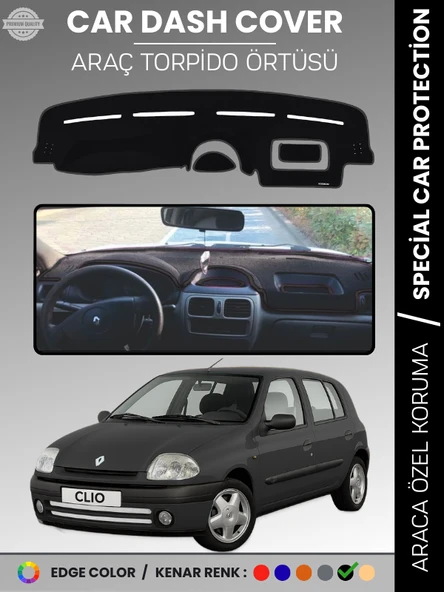 RENAULT CLIO 2 AIRBAGSIZ (2001-2012) Torpido Örtüsü Ön Göğüs Koruma Torpido Koruma Araca Özel ürün görseli 1