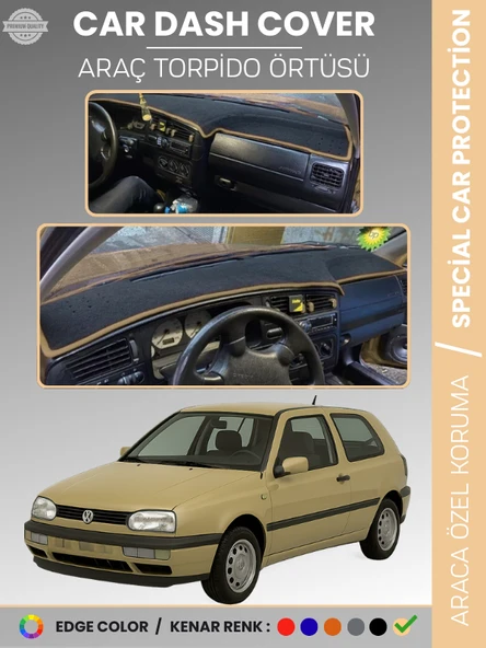 VOLKSWAGEN GOLF 3 (1991-1997) Torpido Örtüsü Ön Göğüs Koruma Tam Uyum Çatlamayı Önler ürün görseli 1