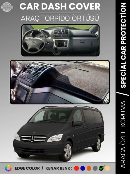 MERCEDES VITO / VIANO W639 (2003-2014) Torpido Örtüsü Premium Torpido Koruma Özel Kesim Kaymaz ürün görseli 1