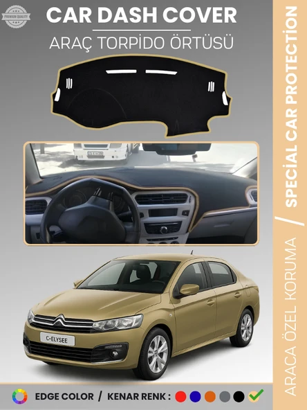 CITROEN C-ELYSEE (2012-2021) Torpido Örtüsü Ön Göğüs Torpido Koruma Tam Uyum Kolay Montaj ürün görseli 1