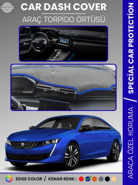 PEUGEOT 508 (2018-2024) Torpido Örtüsü Ön Göğüs Koruma Torpido Koruma Birebir Uyum Kaymaz Özel Kesim ürün görseli 1