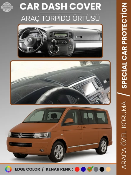 VOLKSWAGEN TRANSPORTER T5 (2003-2016) Torpido Örtüsü Ön Göğüs Koruma Torpido Koruma Tam Uyum ürün görseli 1