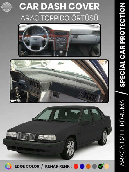 VOLVO 850 (1991-1997) Torpido Örtüsü Ön Göğüs Koruma Torpido Koruma Tam Uyum Araca Özel UV Koruma ürün görseli 1