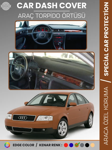 AUDI A6 (1997-2004) Torpido Örtüsü Ön Göğüs Koruma Torpido Koruma Araca Özel Kaymaz Kolay Montaj ürün görseli 1