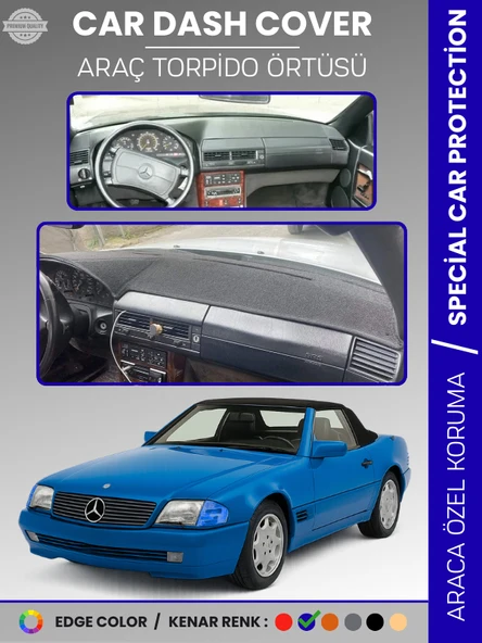 MERCEDES SL R129 (1989-2001) Torpido Örtüsü Premium Kalite Torpido Koruma Özel Kesim UV Koruma ürün görseli 1