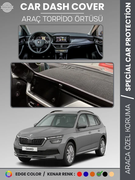 SKODA KAMIQ (2019-2024) Torpido Örtüsü Ön Göğüs Halı Torpido Koruma Birebir Uyum Kaymaz UV Koruma ürün görseli 1