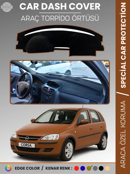 Opel CORSA C (2000-2006) Torpido Örtüsü Ön Göğüs Halı Torpido Koruma Birebir Uyum Kaymaz Özel Kesim ürün görseli 1
