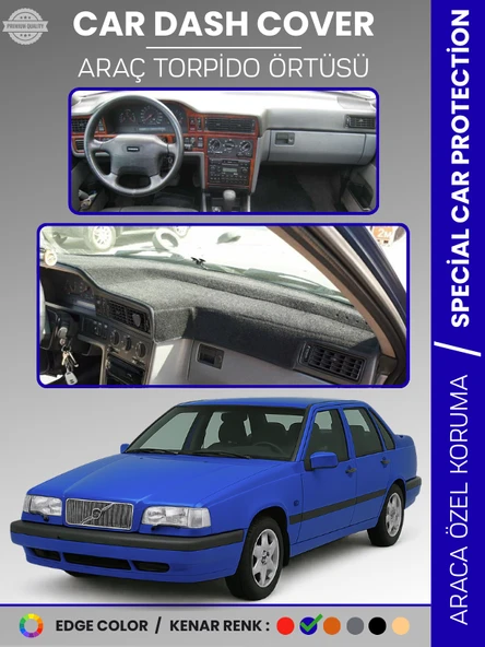 VOLVO 850 (1991-1997) Torpido Örtüsü Ön Göğüs Koruma Torpido Koruma Tam Uyum Araca Özel UV Koruma ürün görseli 1