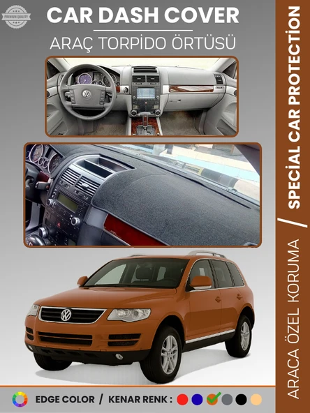 VOLKSWAGEN TOUAREG (2002-2010) Torpido Örtüsü Ön Göğüs Koruma Torpido Koruma Tam Uyum Araca Özel ürün görseli 1