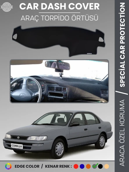 TOYOTA COROLLA E100 (1991-1995) Torpido Örtüsü Ön Göğüs Koruma Araca Özel Çatlamayı Önler Kaymaz ürün görseli 1